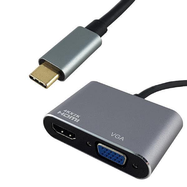 Shintaro USB-C to 4K HDMI and 1080P VGA Hub [SH-ADUSBCHDVGA]
