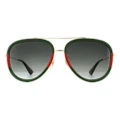 Gucci Sunglasses GG0062S 003 Gold Green Red Green Gradient