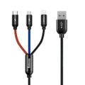 Baseus 3 in 1 USB Lightning Type-C Micro USB Fast Charging Cable Cord For iPhone Samsung iPad