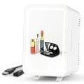 Advwin Mini USB Fridge, Portable 4L Mini Makeup Fridge with LED Makeup Mirror Cosmetics Refrigerator Cooler, White