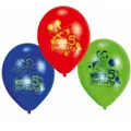 Disney Latex 5th Birthday Balloons (Pack of 6) (Blue/Red/Green) (One Size)
