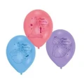 Disney Princess Latex Assorted Designs Happy Birthday Balloons (Pack of 6) (Multicoloured) (One Size)