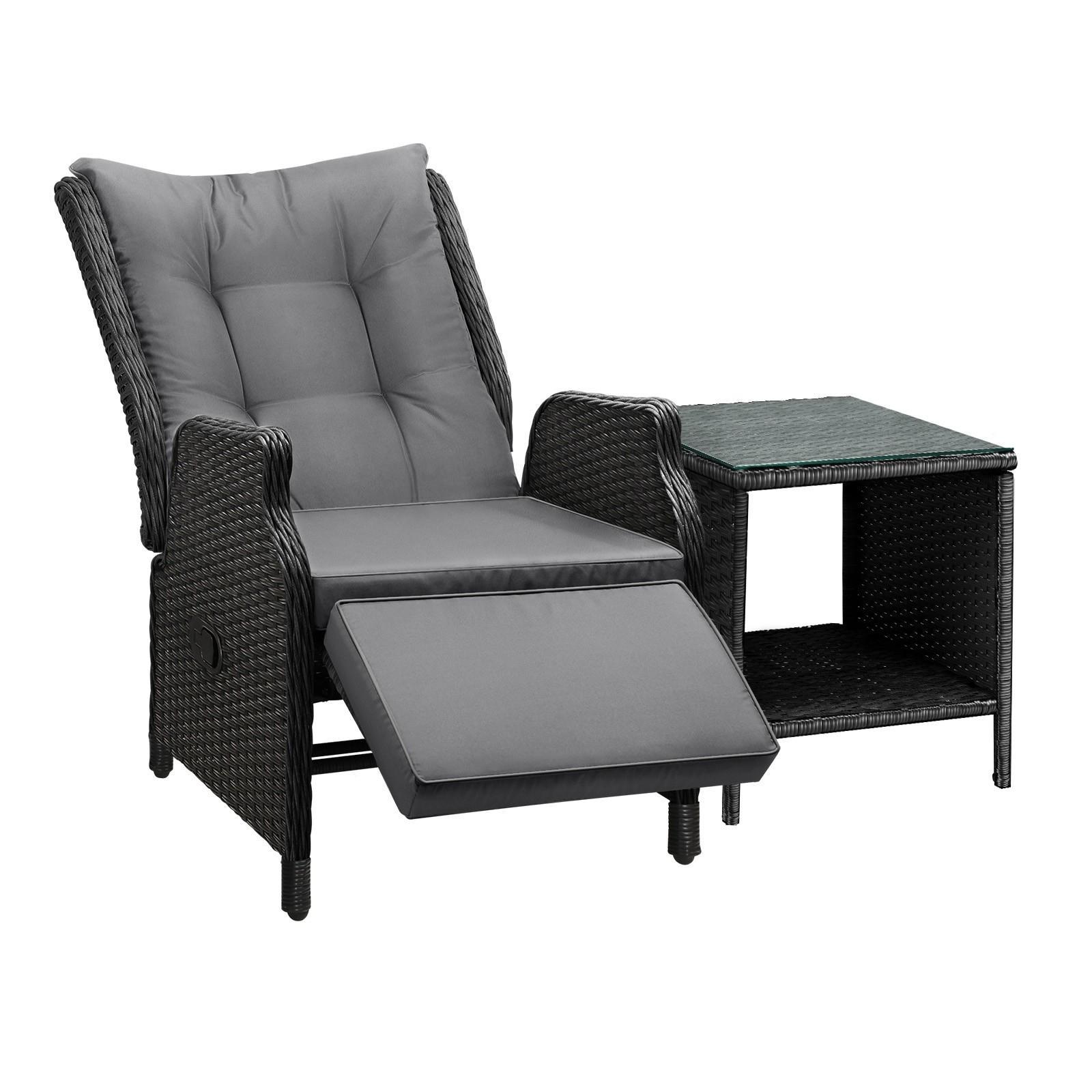 Livsip Recliner Chairs Sun lounge Table Set of 2