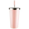 Avanti Insulated Stainless Steel 500ml Smoothie Drink Tumbler w/ Straw Pink