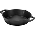 Pyrolux Pyrocast 27cm Cast Iron Chef Pan w/ Handles Round Induction/Gas Black