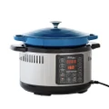 Healthy Choice Electric 1500w 6.5L Digital Cast Iron Dutch Oven Cooker Blue