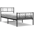 Metal Bed Frame with Headboard and Footboard Black 107x203 cm vidaXL