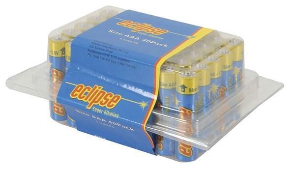 Eclipse Nipple Connection Type AAA Alkaline Disposable Batteries 40 Bulk Pack