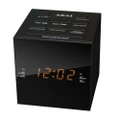 Akai Cube Alarm Clock Radio AM/FM LED Dimmer Speakers USB Charging Port Black