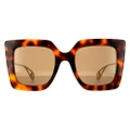 Gucci Sunglasses GG0435S 003 Havana and Gold Brown