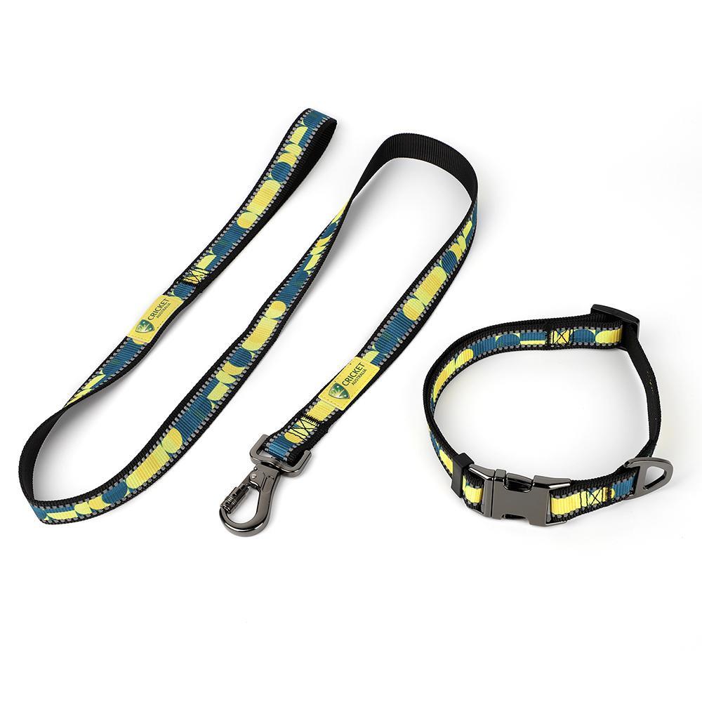 Cricket Australia Pet/Dog Collar Reflective Walking 120cm Leash/Lead Set