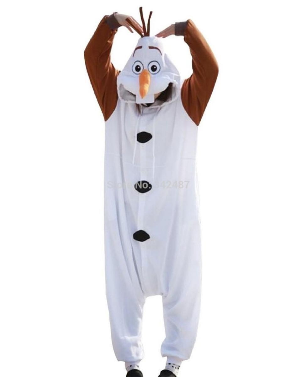Adult Unisex Olaf Onesie Kigirumi Animal Pajamas Halloween Costume Jumpsuit