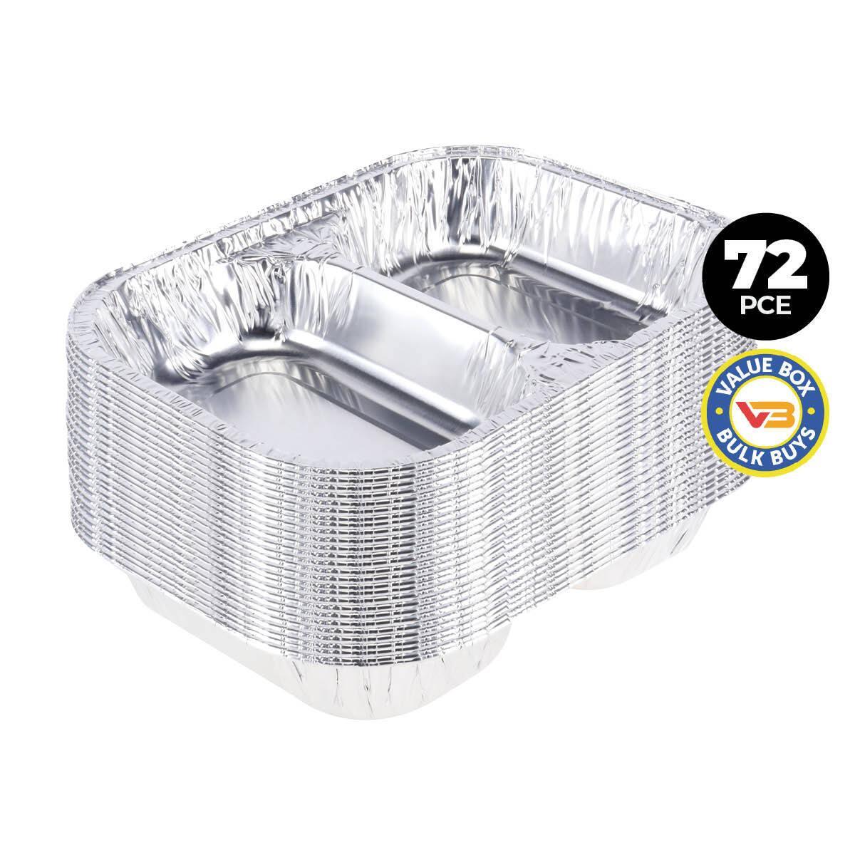 Home Master® 72PCE Aluminium Double Foil Trays Premium Quality Heavy Duty 35cm