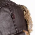 OZWEAR UGG Vintage Rodeo Leather Rabbit Fur Aviator Hat (Brown,LXL)