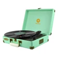 mbeat MB-TR89TBL Woodstock Retro Turntable Player TIIFFANY Blue, brief-case styled design