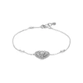 Michael Kors Sterling Silver Premium Tapered Baguette CZ Heart Bracelet
