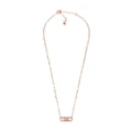 Michael Kors Rose Gold Plated Sterling Silver Premium Pave Empire Link Pendant with Chain