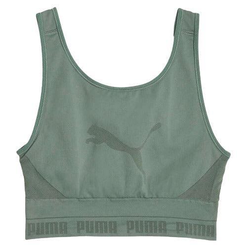 Puma Evoknit DryCELL Crop Top Sports Bra - Green