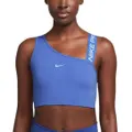 Nike Pro Womens Swoosh Medium Support Asymmetrical Sports Bra - Blue