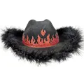 Black Red Flame Cowboy Hat