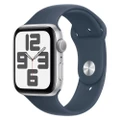 Apple Watch SE Smartwatch 44mm Blue Silver Men's Aluminium Accelerometer Touchscreen Gyroscope Altimeter Alarm Sleep Monitor NFC Bluetooth 5.0 GPS Glonass Galileo Siri OLED Heart Rate Monitor 368 x 448 px