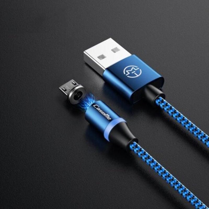 Android Magnetic Charger Cable Fast Charging Micro Usb For Samsung / Huawei Blue