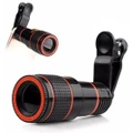 Universal 8X Optical Zoom Telescope Camera Lens Clip Mobile Phone For Xiaomi / Huawei Samsung Black