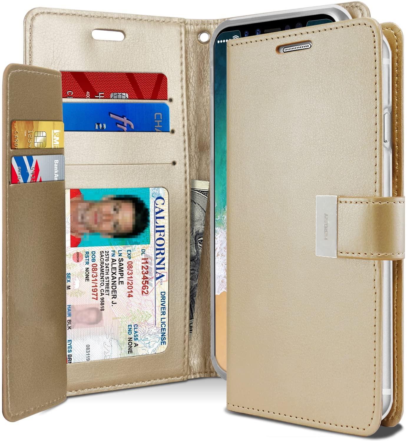 Mercury Gooseper Rich Dairy Leather Case For Apple iPhone iXS MAX - Gold