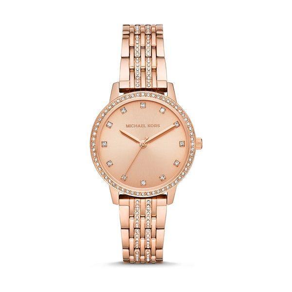 Luxury Rose Gold Michael Kors Melissa Mod. Wristwatch for Women - SS IP Rose Gold Case and Strap