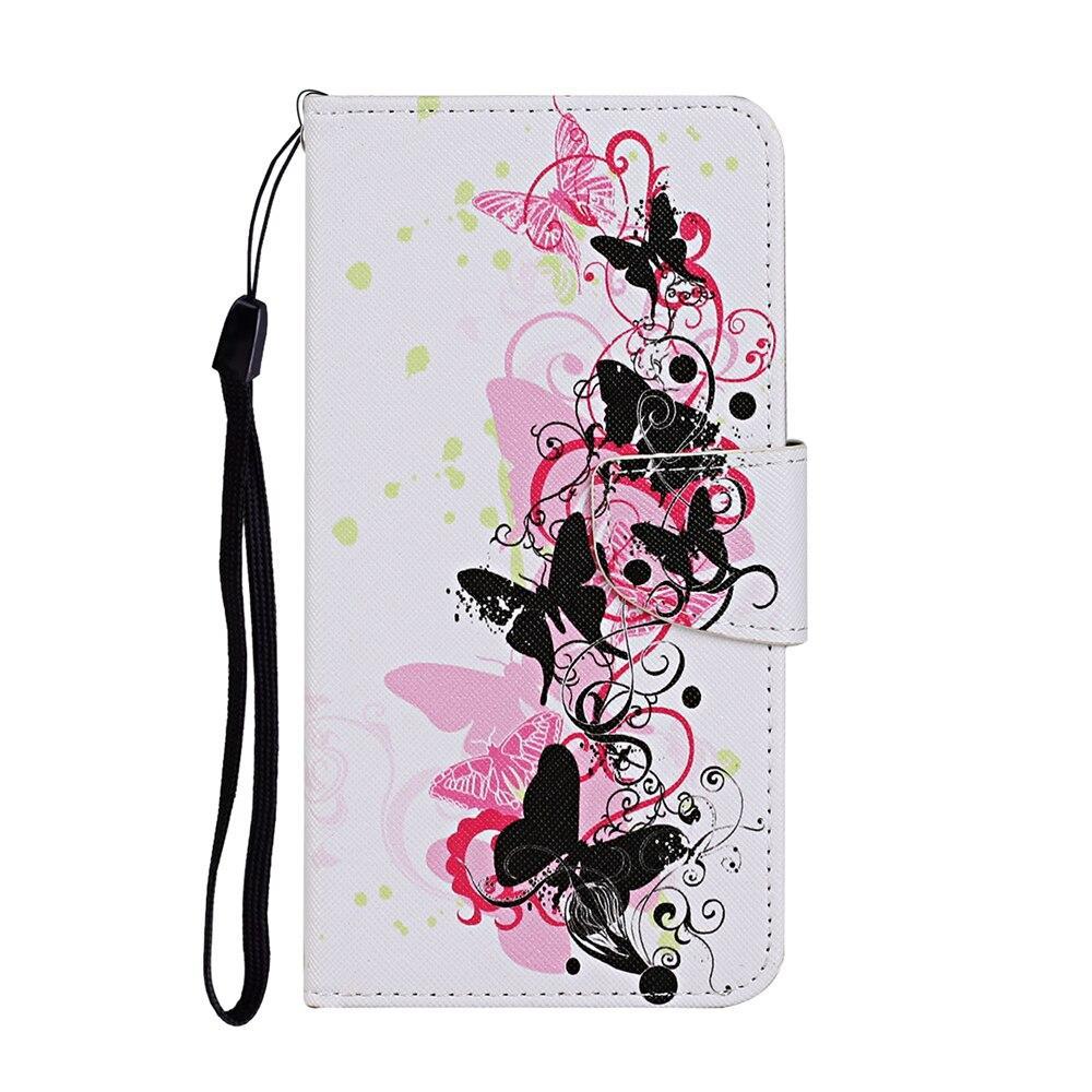 Anymob iPhone Graffiti Butterfly Flip Leather Phone Case With Wallet Slot Cases Cover