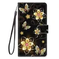 Anymob Samsung Yellow Butterfly Magnetic Flip Leather Phone Case