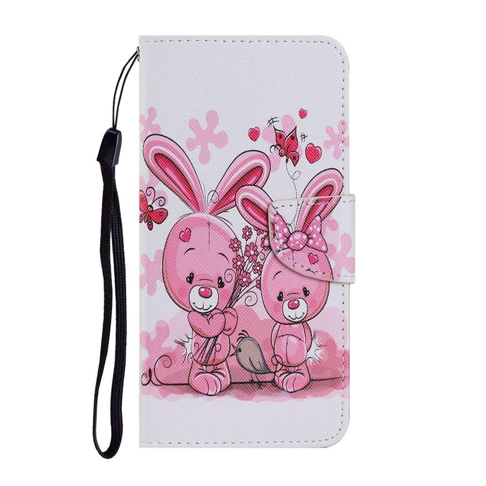 Anymob Samsung Pink Bunnies Painted Case Flip Wallet Leather Phone Cover