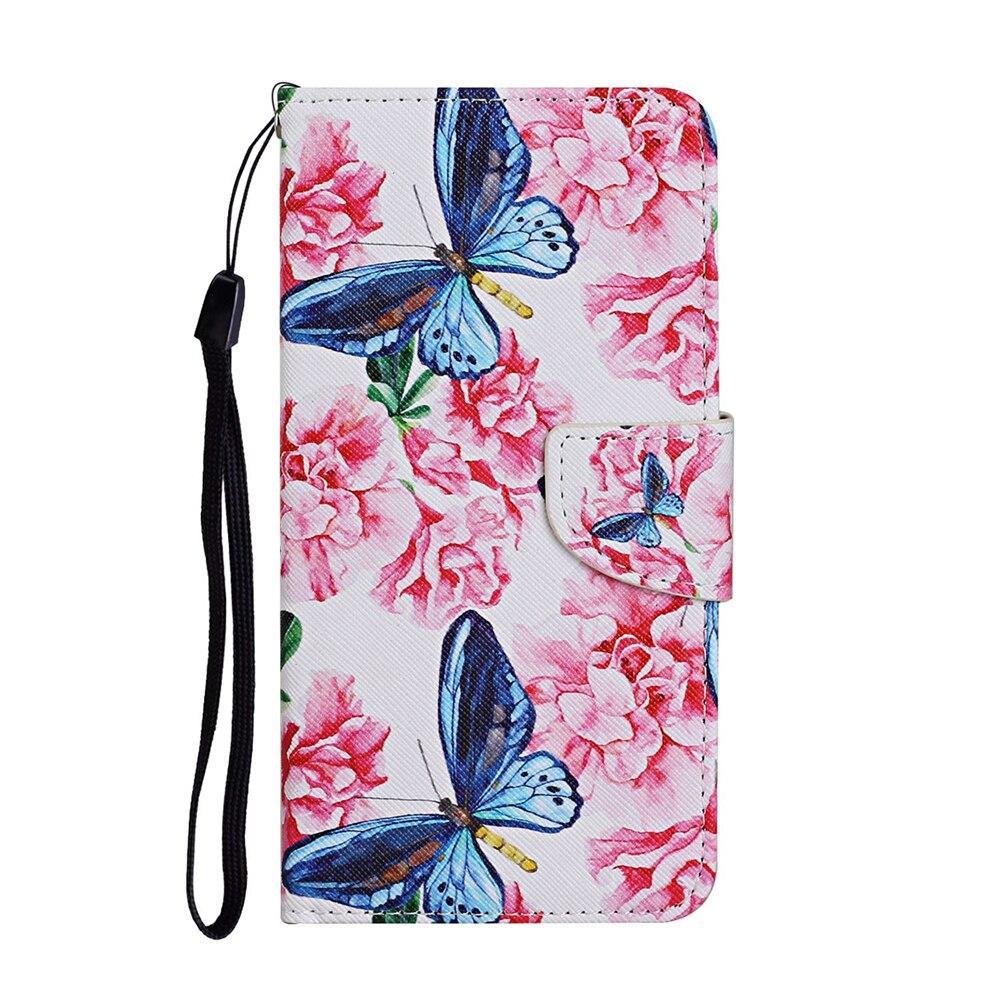 Anymob Samsung Floral And Butterflies Phone Cases Leather Flip Stand Cover