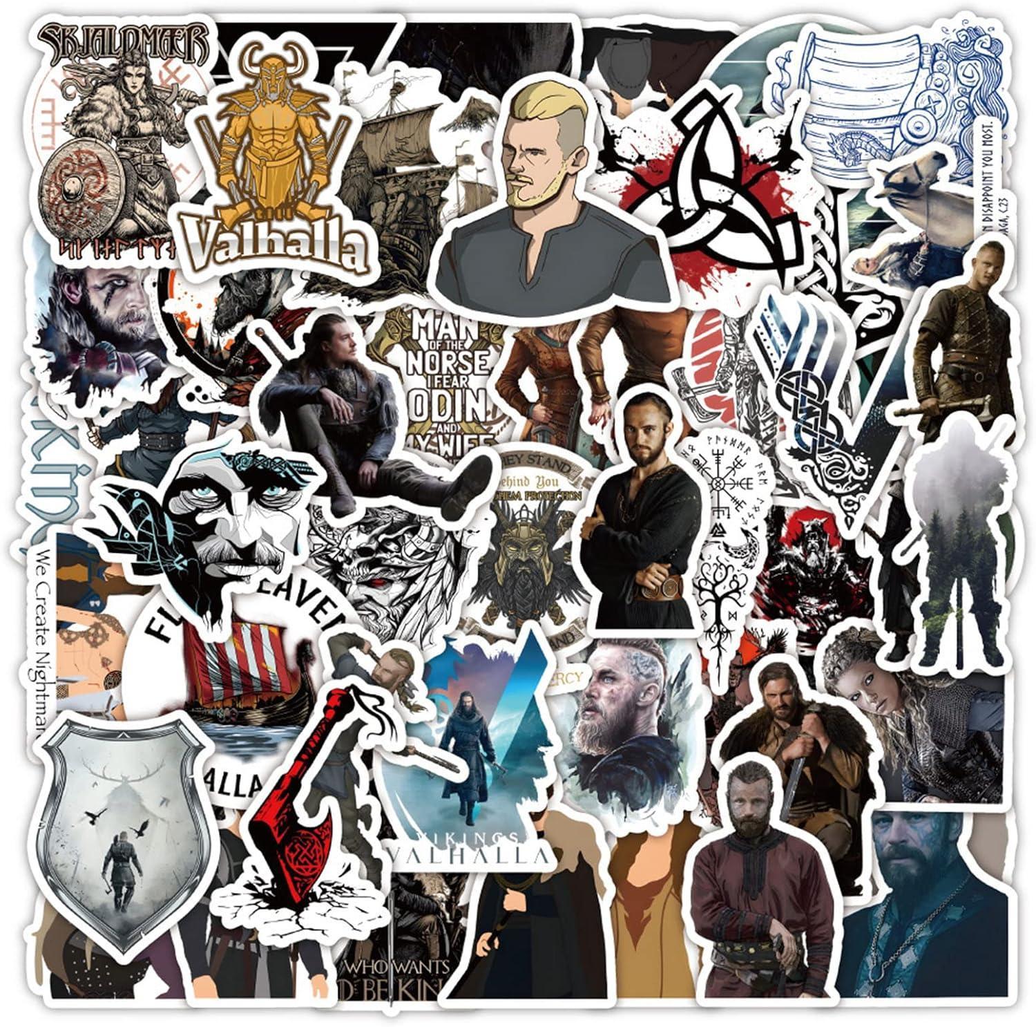50pcs Valheim Game Stickers for Laptop, Cool Viking Stickers for Teens Adults Motorcycle Water Bottles Scrapbook Helmet Bike Car Travel Case Phone