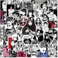 50 Pcs Junji Ito Collection Stickers - Tomie Uzumaki Gyo Itou Junji Kyoufu Manga Movie Stickers for Laptop, Water Bottles, Skateboard Horror Anime