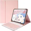 Color Keyboard for Samsung Galaxy Tab S9 11" Keyboard Case Cute Detachable Removable Wireless Bluetooth Keyboard (Tab S9+ 12.4-inch, Pink)