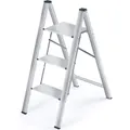 3 Step Aluminium Folding Step Stool Portable Ladder Large Platform