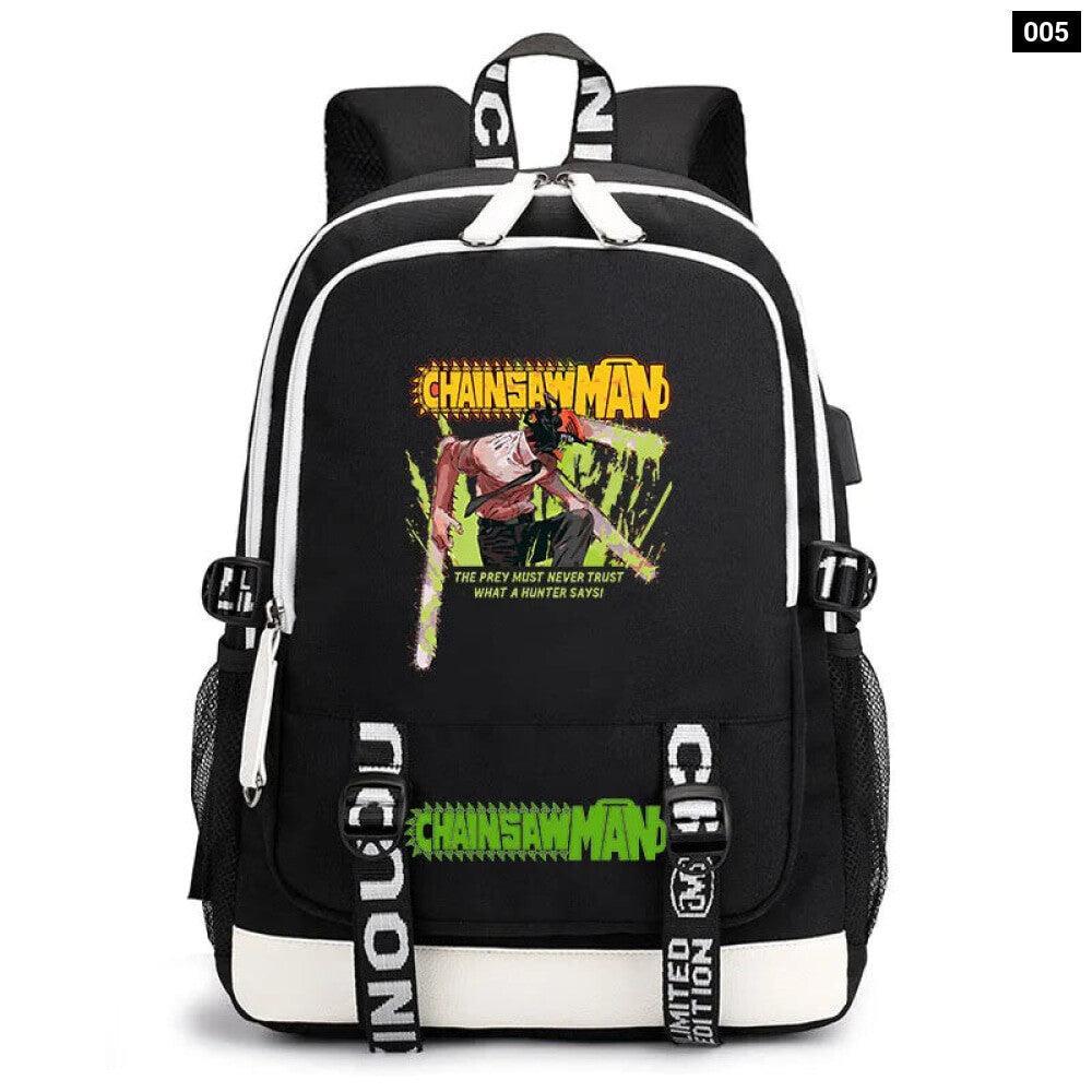 Chainsaw Man Teen School Bag With Usb Boys