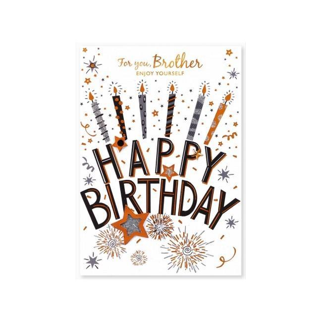 Simon Elvin For Your Brother Birthday Card (Pack of 6) (White/Multicoloured) (One Size)