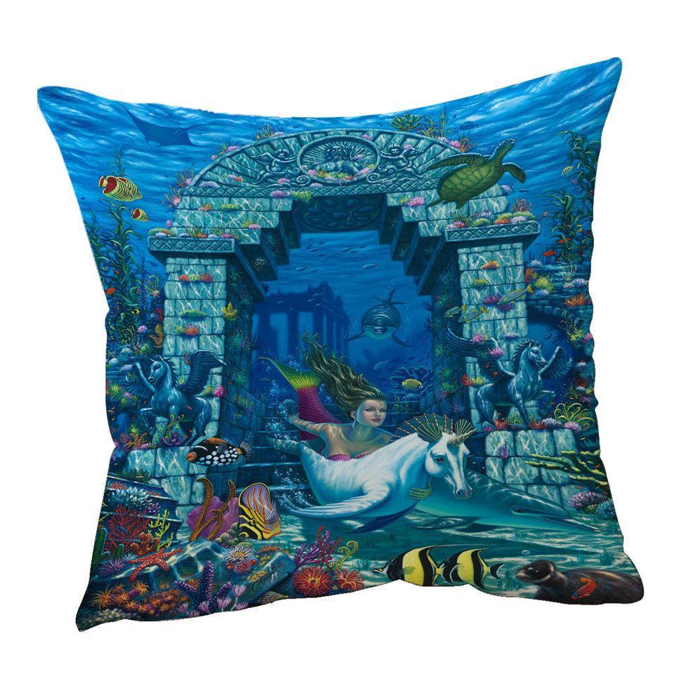 45cm x 45cm Cushion Cover Cool Neptunes Magical Underwater World