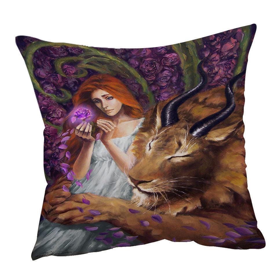 45cm x 45cm Cushion Cover Art by Ruth Thompson Fairytale Beauty and Beast