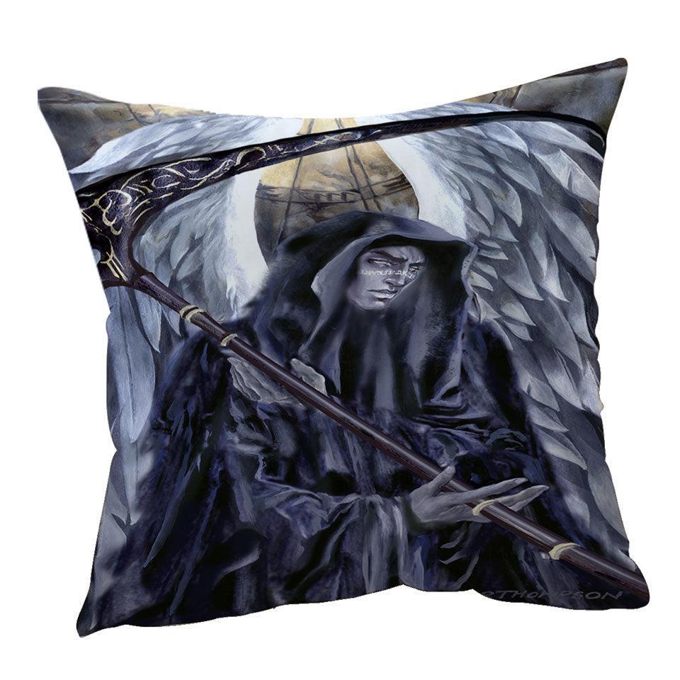 45cm x 45cm Cushion Cover Azriel Cool Angel of Death Dark Art Drawing