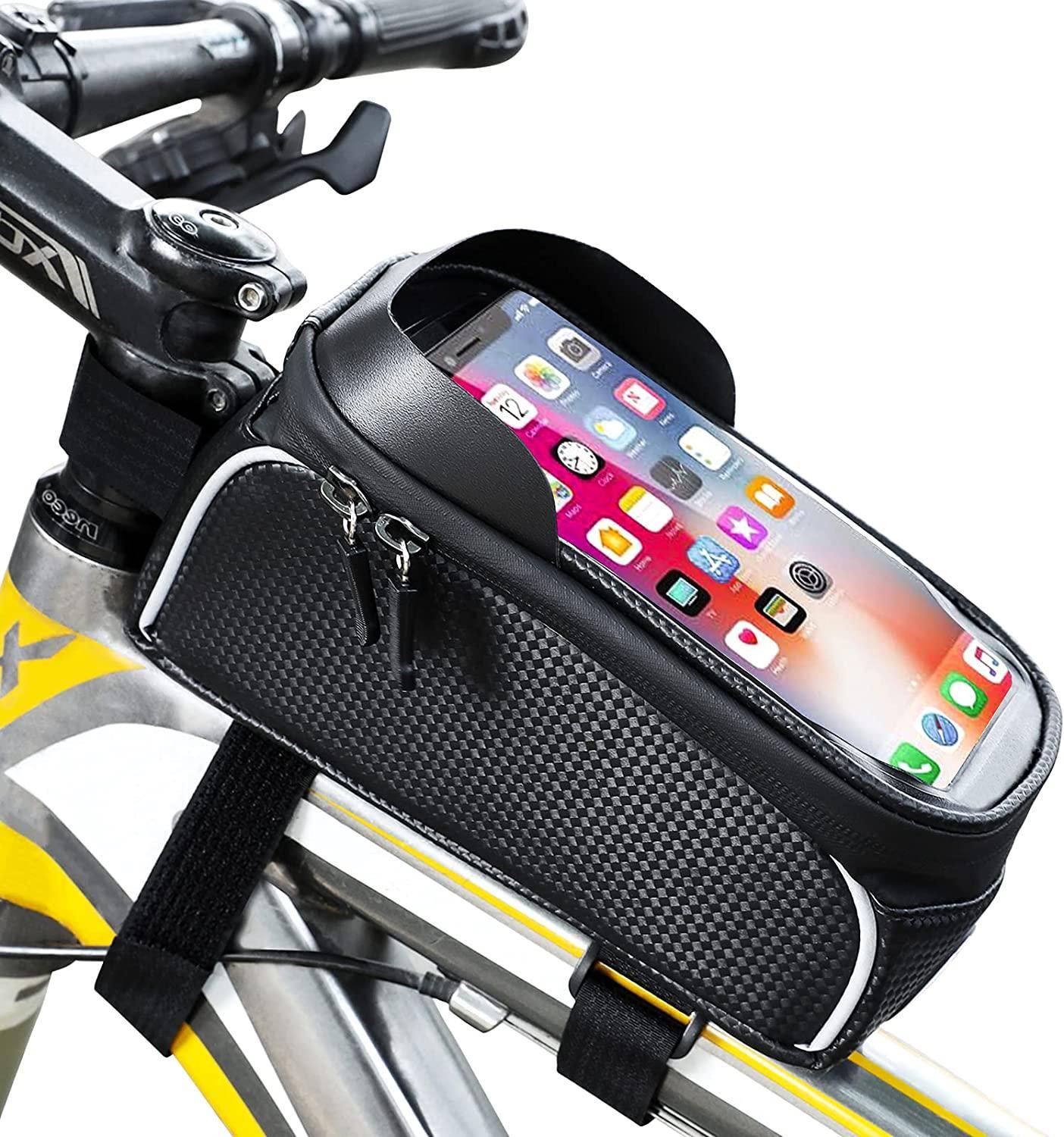 Bike Phone Mount Bag Waterproof Bicycle Bag Bike Phone Front Frame Bag