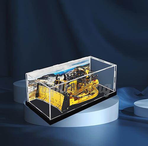 Display King -Acrylic display case for LEGO App-Controlled Cat D11 Bulldozer 42131 - W/T theme background