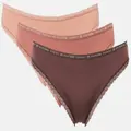 Tommy Hilfiger Women's Lace Bikini Briefs 3-Pack - Brown/Multi