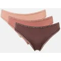 Tommy Hilfiger Women's Lace Bikini Briefs 3-Pack - Brown/Multi