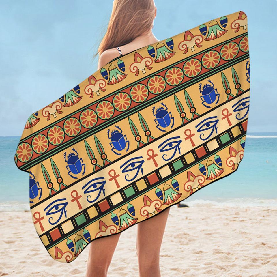 Cool Egyptian Symbols Pattern Microfiber Beach Towel Only