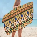Cool Egyptian Symbols Pattern Microfiber Beach Towel + Bag