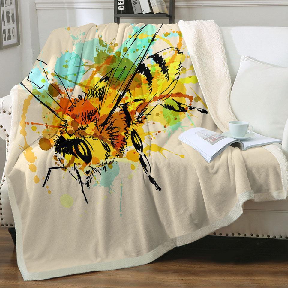 Art Drawing Bee Throw Blanket Kids 130cm x 150cm