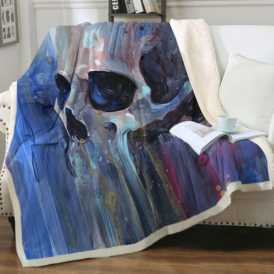 Art Painting of Human Skull Throw Blanket Kids 130cm x 150cm